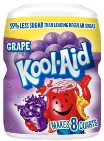 Kool Aid Sugar Sweetened Grape Artificially Flavored Powdered Soft Drink Mix, 19 oz, 2 Pack 19 oz.